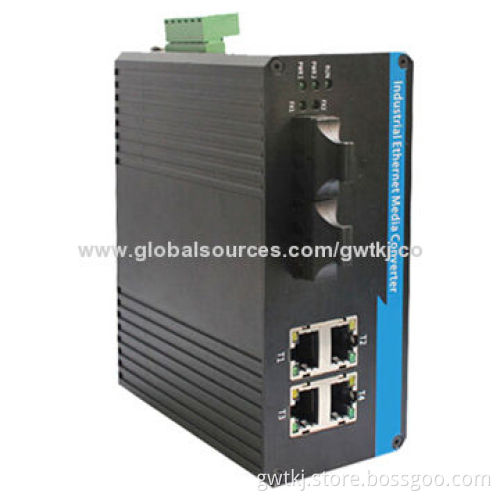 Gigabit Ethernet media converter, standard industrial design, 4-grade lightning protection
